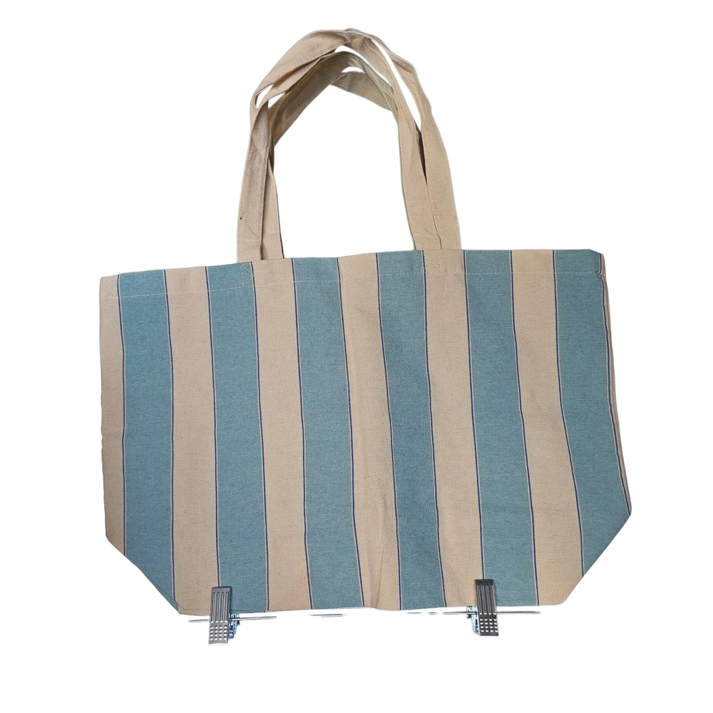 Sezane Beige and Blue Striped Tote - Picture 2 of 2